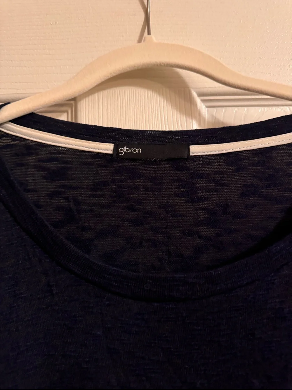 Gibson Navy Short-Sleeve Crewneck Tee with White Trim